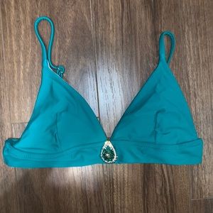 Green Jewel Triangle Bikini Top